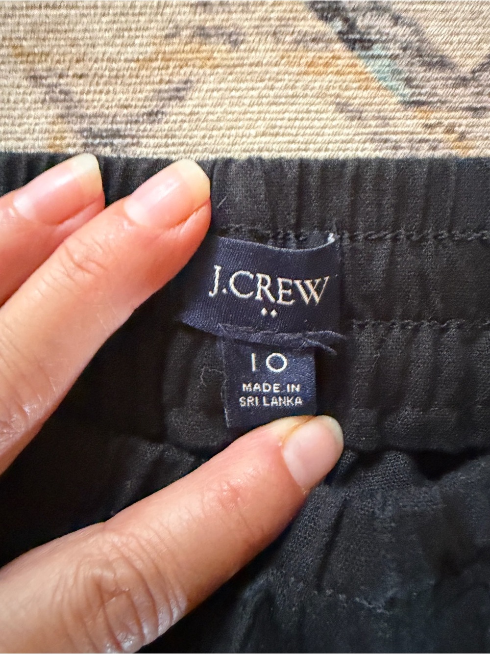 J. CREW NWT Linen Cotton Pants AW839 Black Drawstring - Size 10 - Picture 7 of 10